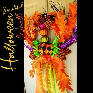 Halloween Wreath Holidays Front Door Wreaths Decoration